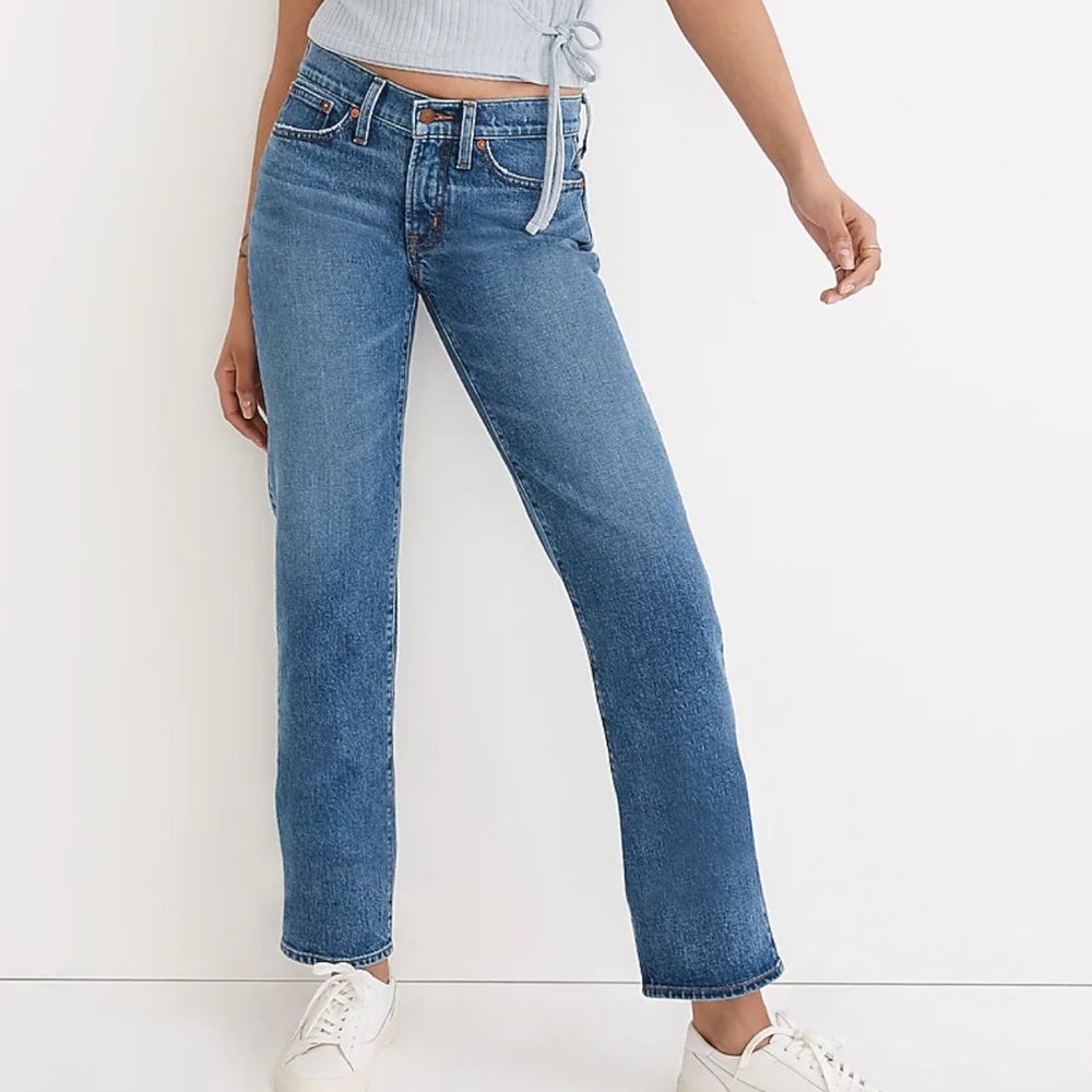 Madewell The Low-Rise Perfect Vintage Straight Jean in Bromton Wash
